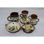 Nine Devon Pottery Motto Ware Pieces