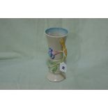 A Clarice Cliff Design Circular Based Moulded Pottery Handled Vase With Blossom And Branch