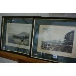 Two William Daniell Coloured Engravings, Red Wharf Bay And Beaumaris Castle