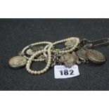 A Bag Of Mixed Silver And Other Chains, Watch Parts Etc
