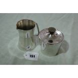 A Danish Silver Cream Jug And Lidded Sugar Container