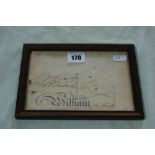 A Framed Signature Of King William IV Cut From Documents