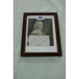 A Framed Signature Of King George III Together With An Engraving