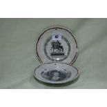 Two 19th Century Staffordshire Pottery Circular Nursery Plates, One With Transfer Scene Of William