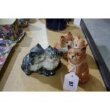 Three Beswick Kitten Groups