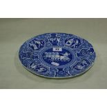 A Spode Blue And White Transfer Decorated Circular Plate With Classical Greek Decoration
