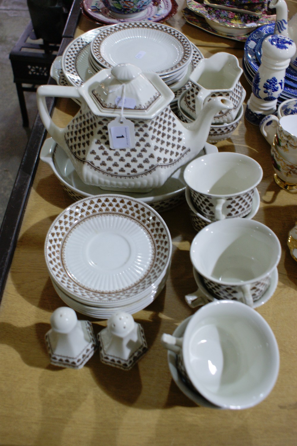 A Good Selection Of Adams Pottery Sharon Pattern Tea And Dinner Ware