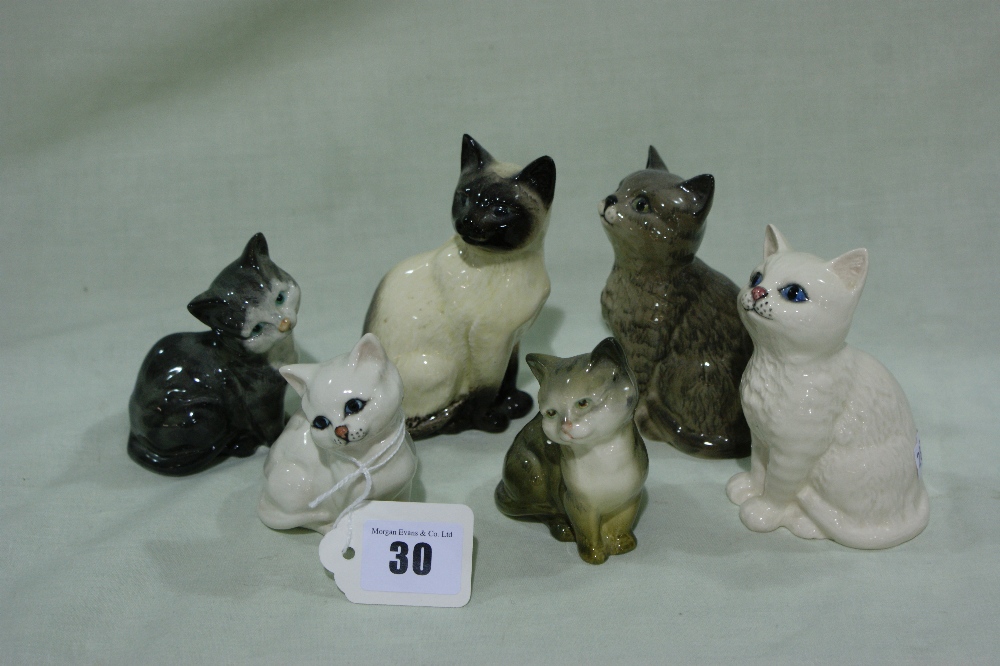 Six Beswick Model Kittens