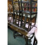 A Polished Oak Draw Leaf Dining Table And Set Of Four Chairs