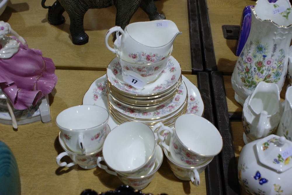 A Twenty-One Piece Royal Osborne China Floral Decorated Tea Set