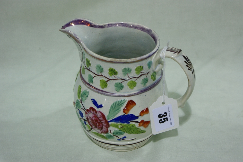 A 19th Century Pink Lustre Decorated Pearl Ware Jug