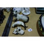 Three Beswick Siamese Cat Groups