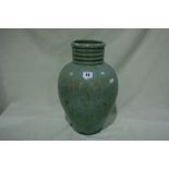 A Drip Glazed Circular Based Studio Pottery Vase