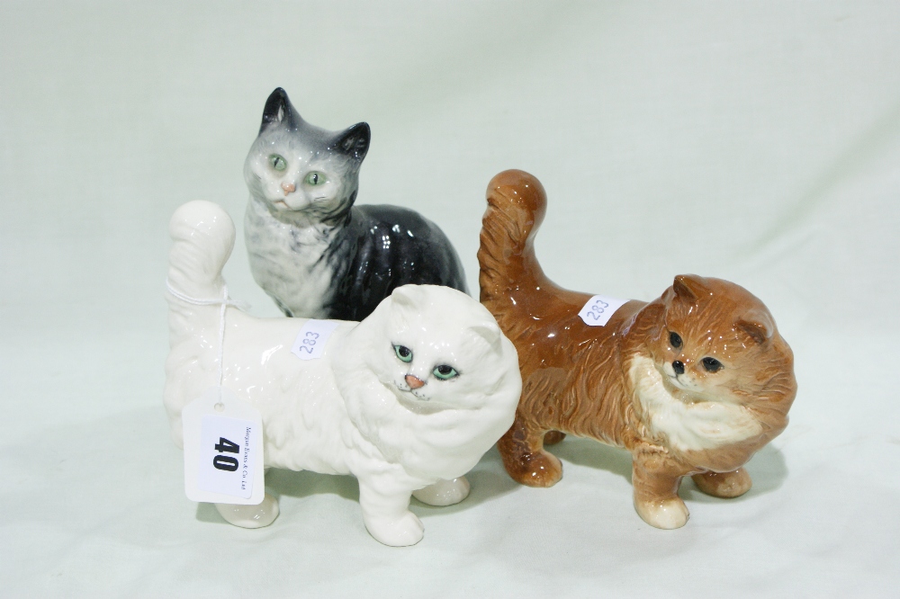 Three Beswick Model Cats