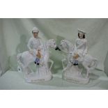 A Pair Of Staffordshire Pottery Huntsmen Decorated Figures