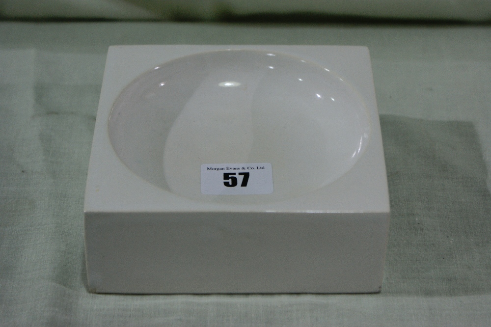 A Square White Ground Troika Pottery Dish