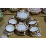 Thirty-Two Pieces Of Edwardian Period Staffordshire Blue Rust And Gilt Decorated Tea Ware