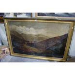 J T Parry, Oil On Canvas, Extensive North Wales Mountain Landscape View, Signed And Dated 1883