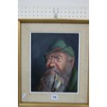European School Oil On Canvas, Study Of A Bavarian Pipe Smoker, Signed
