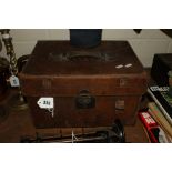 A Leather Travel Case Containing A Quantity Of Vintage Cameras And Collectables