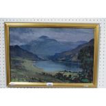 Harry Hughes Williams, Oil On Canvas, Titled "Moel Hebog And Llyn Dinas, Snowdonia" Signed, 12" X