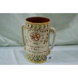 A Motto Ware Two Handled Royal Commemorative Tankard For The Birth Of Prince Edward Of York 1894, 8"