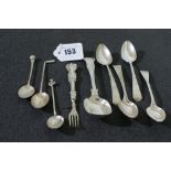A Parcel Of Nine Silver Flat Ware Pieces, Some Continental