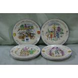 A Set Of Six Mid 20th Century Burgess And Leigh Pottery Circular Side Plates From The "Ye Olde