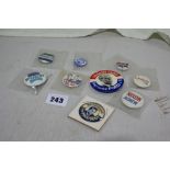 Nine Vintage American Presidential Campaign Pin On Buttons
