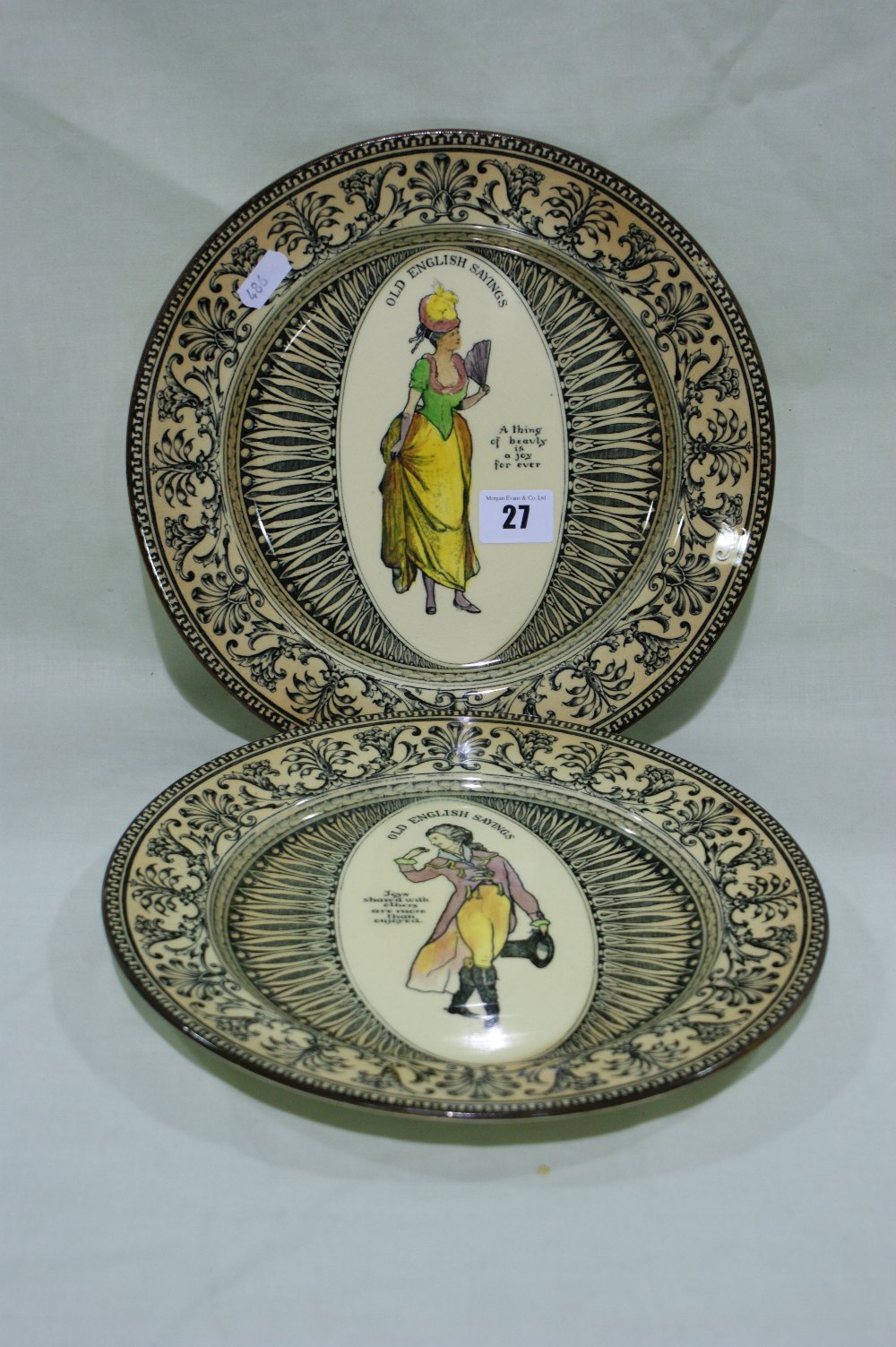 Two Royal Doulton Series Ware Plates "Old English Sayings"