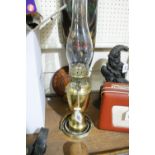 A Brass Ships Oil Lamp And Bracket