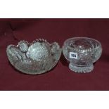 Two Circular Cut Glass Bowls