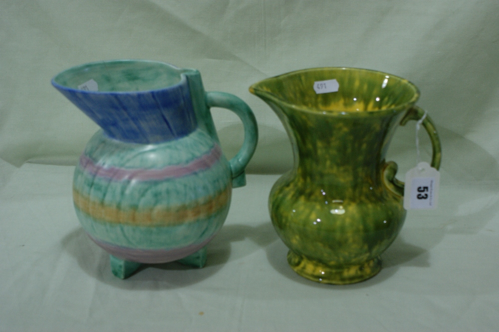 Two Early 20th Century Staffordshire Pottery Stylised Milk Jugs