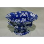 A Cauldon Blue And White Floral Transfer Decorated Fruit Stand