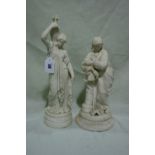 Two Victorian Parian Ware Figures
