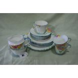 An Aynsley China Floral Decorated Five Place Setting Tea Set