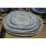 A Selection Of Mixed Transfer Decorated Pottery Meat Plates