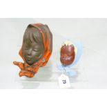 Two West German Pottery Wall Masks