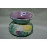 A 19th Century Majolica Glazed Pottery Squat Vase