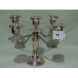 A Circular Based Weighted Silver Five Branch Candelabrum