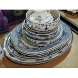 A Quantity Of Mixed Blue And White Transfer Decorated Service Ware Including Botanical Beauties