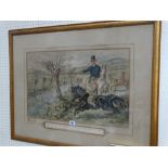 John Leech (1817-1864) Water Colour Depicting Ruggles And Master George, Signed And With Text, 15" X