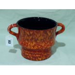 A Red And Orange Ground West German Pottery Two Handled Vase