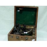 A Cased Marine Sextant With Additional Eye Pieces, Marked F Nelson, Liverpool