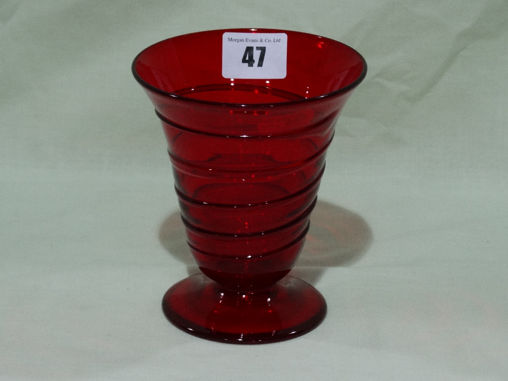 A Red Powell Glass Vase