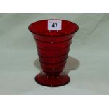 A Red Powell Glass Vase