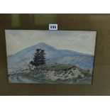 Victorian School Water Colour, Mountain Landscape View, Unsigned