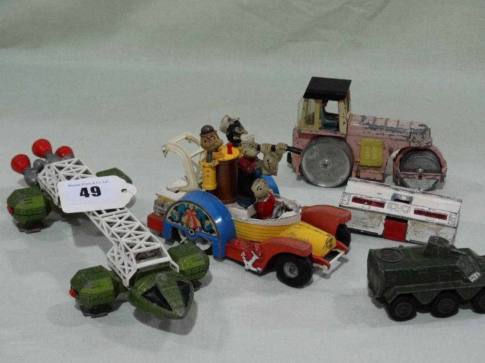 A Corgi Toys Popeye Paddle Wagon Together With Other Diecast Metal Vehicles