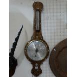 A 19th Century Rosewood And Mother Of Pearl Inlaid Wall Barometer