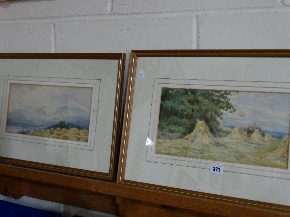 C F Sinclair, A Pair Of Water Colours Each Of Landscape And Harvest Views, Signed